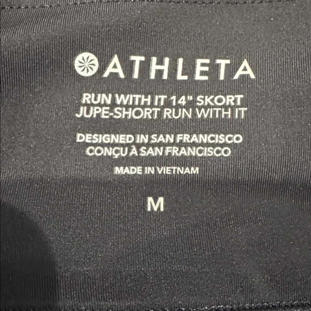 Athleta Run With It 14” Black Skort Size M Athletic Tennis Golf Skirt Shorts - Picture 3 of 8